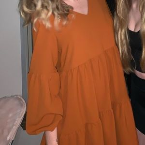 Burnt Orange Flowy Dress